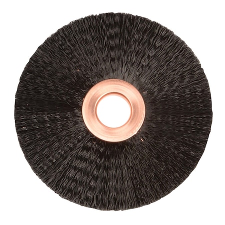 Weiler 3" Dia Nylon Wheel, .010" Crimped Black Nylon Fill, 1/2" Arbor Hole 29070